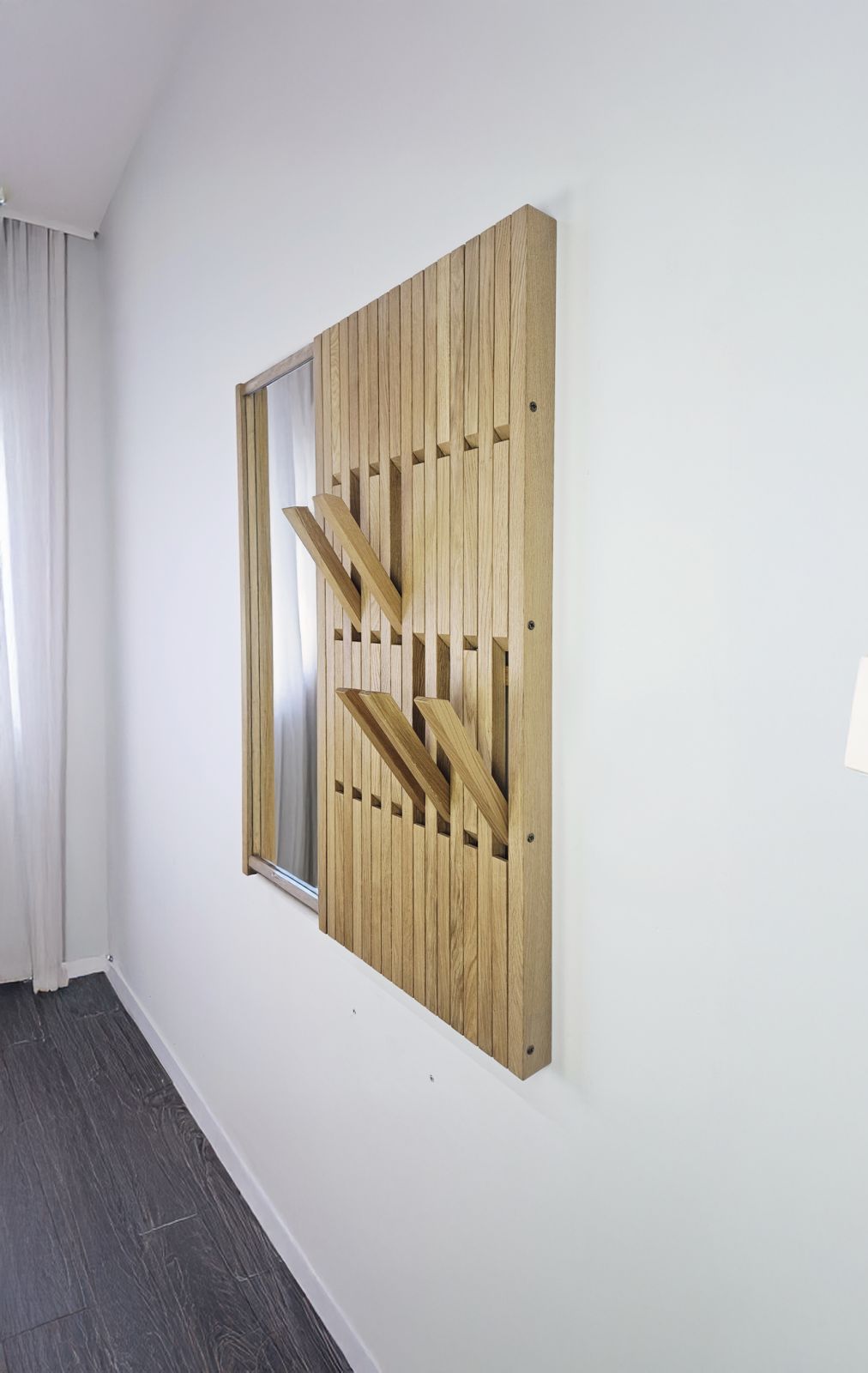 Wall Modular organizer Oak + mirror frame as a gift